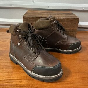 Iron Age Men Dozer Met Guard Steel Toe Brown Leather Work Boot IA0163 Size 8.5